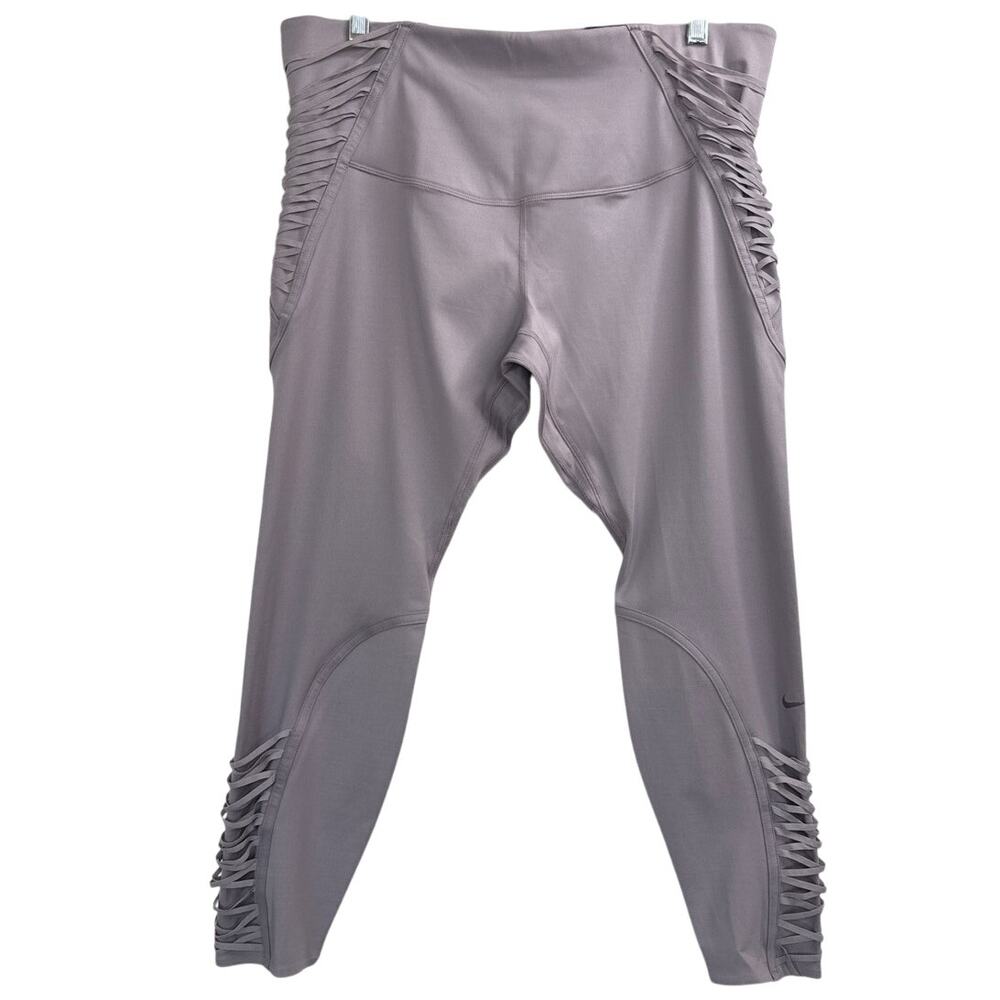 NWT Nike Dri-Fit One Luxe Lace Purple Leggings Women's Plus Size 1X (DC5385-531) - Picture 2 of 7